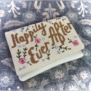 Happily Ever After beaded bridal clutch purse